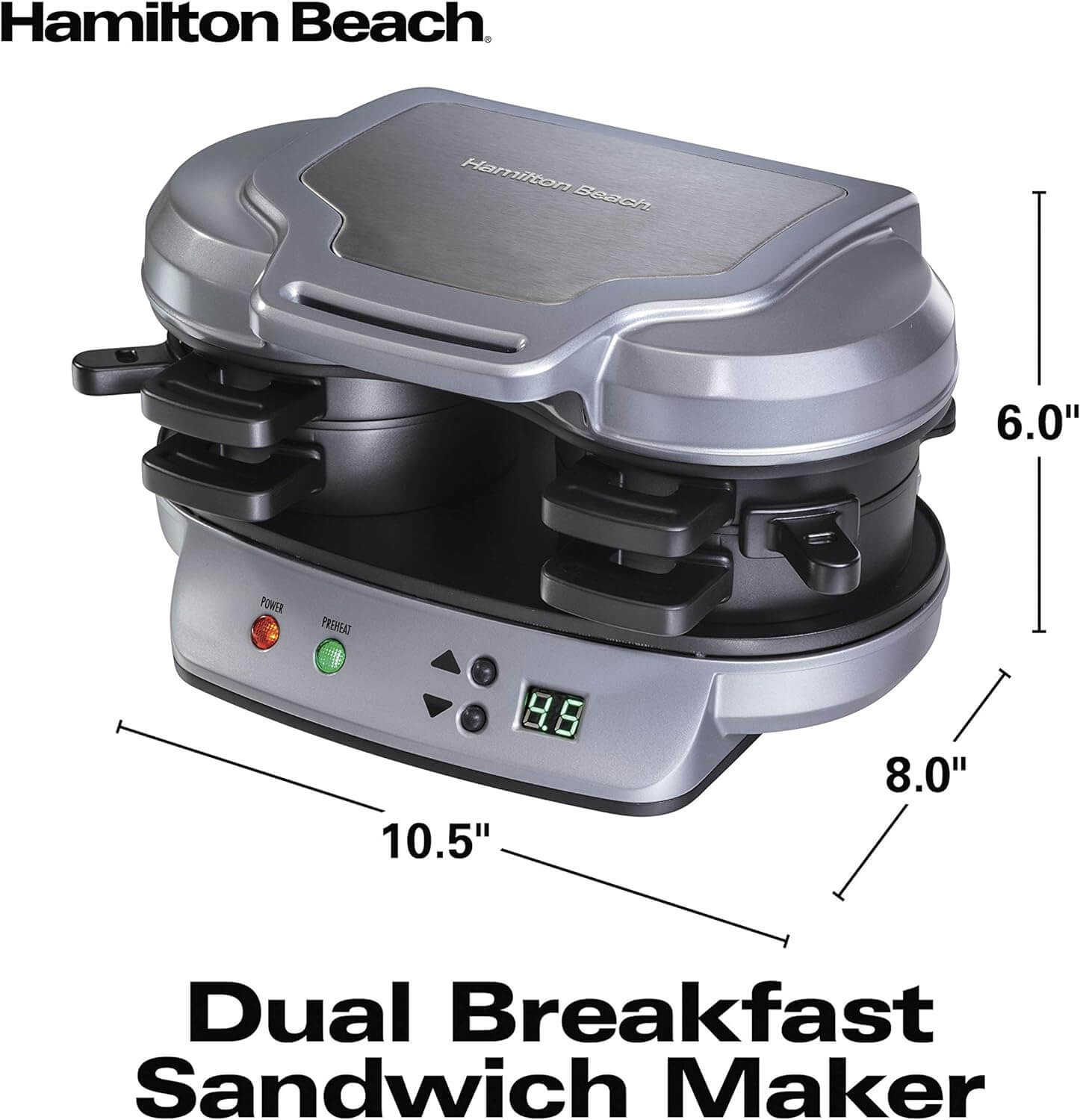 Hamilton Beach Dual Breakfast Sandwich Maker with Timer (25490A